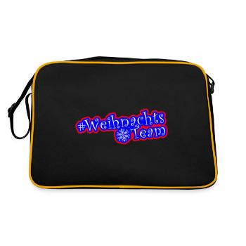 Weihnachts Team Weihnachtsfeier - Retro Tasche - Schwarz/Gold - Hinten