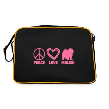 Malshi Chien Maltese Shih tzu Mix Maman Peace Rose - Sac Retro - noir/or - Dos