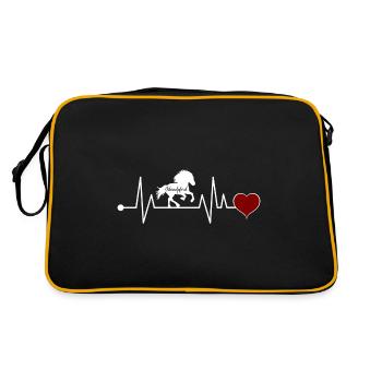 Icelandic horse Tölt Icelandic heartbeat - Retro Bag - black/gold - Back