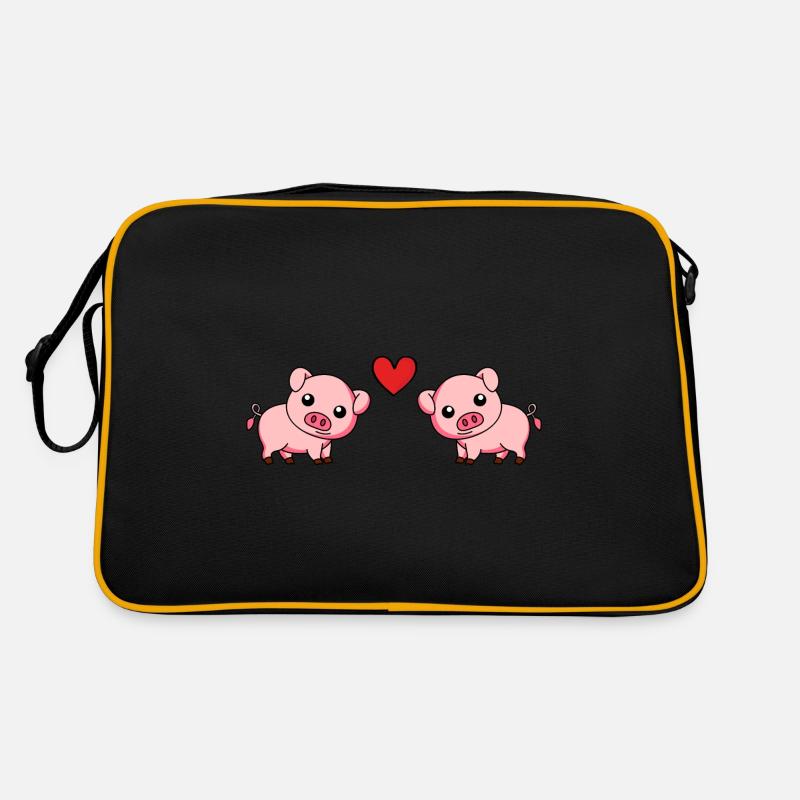 Pig Comic Couple Love Retro Bag