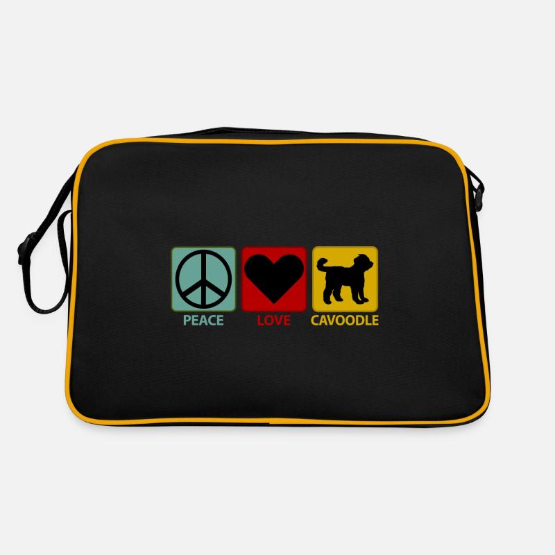 Cavoodle Cavapoo Hund Mix Peace Love Retro Tasche