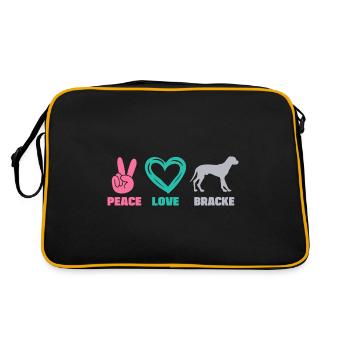 Schwarzwildbracke Slovenský Kopov Peace Love - Retro Tasche - Schwarz/Gold - Hinten