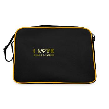 I Love Kuala Lumpur - Retro Tasche - Schwarz/Gold - Hinten