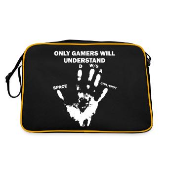 PC Gamer Hand - Retro Tasche - Schwarz/Gold - Hinten