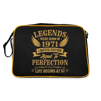 Die Legenden wurden 1971 in limitierter Auflage geboren - Retro Tasche - Schwarz/Gold - Hinten