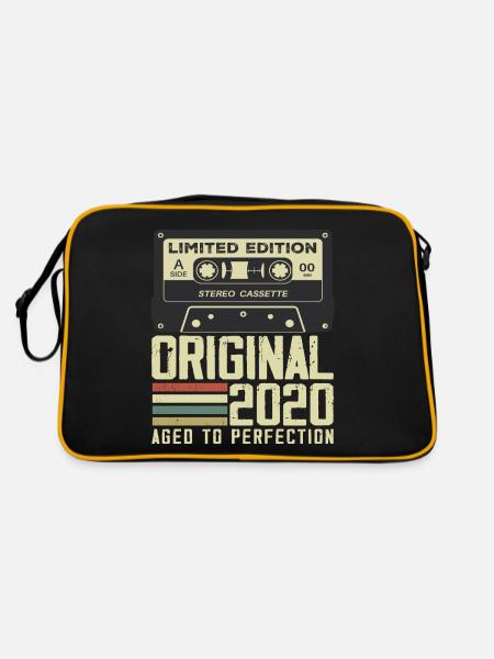 4th Retro Style Anniversary Gift 2020 - Retro Bag - black/gold - Back