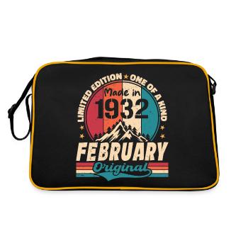 Cadeau 92e Anniversaire Vintage Né En Février 1932 - Sac Retro - noir/or - Dos