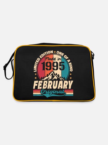 Cadeau 29e Anniversaire Vintage Né En Février 1995 - Sac Retro - noir/or - Dos