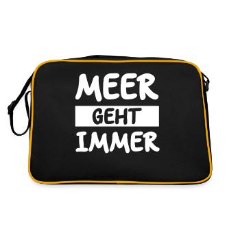 Meer geht immer lustige Meer Sprüche - Retro Tasche - Schwarz/Gold - Hinten