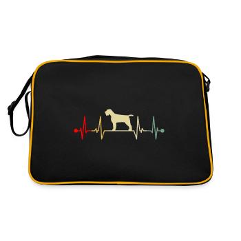Griffon Korthals Pointing Dog Heartbeat Vintage - Sac Retro - noir/or - Dos