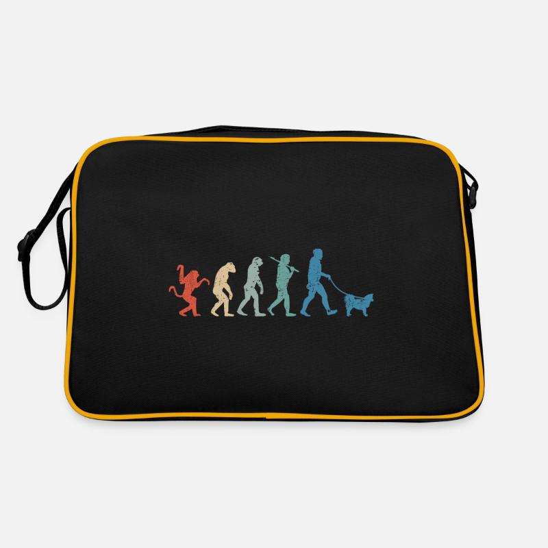 Islandhund Evolution Retro Vintage - Retro Tasche - Schwarz/Gold