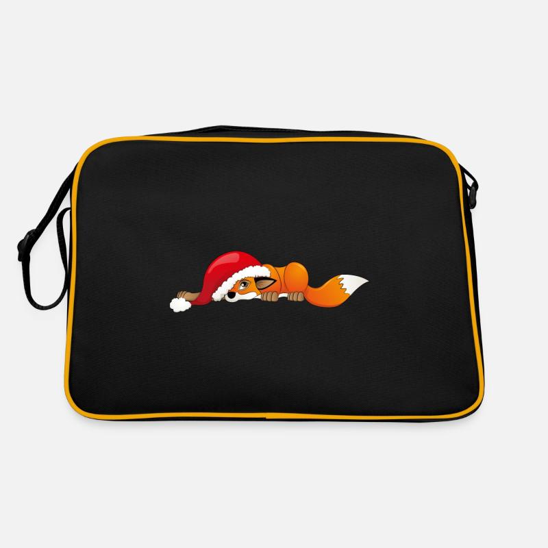 Fox with Christmas hat Retro Bag