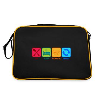 Canasta Game Card Game Play Eat Sleep - Retro Bag - black/gold - Back