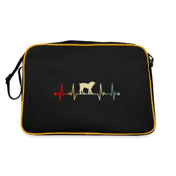 Sud-Africain Boerboel Dog Heartbeat Vintage - Sac Retro - noir/or - Dos