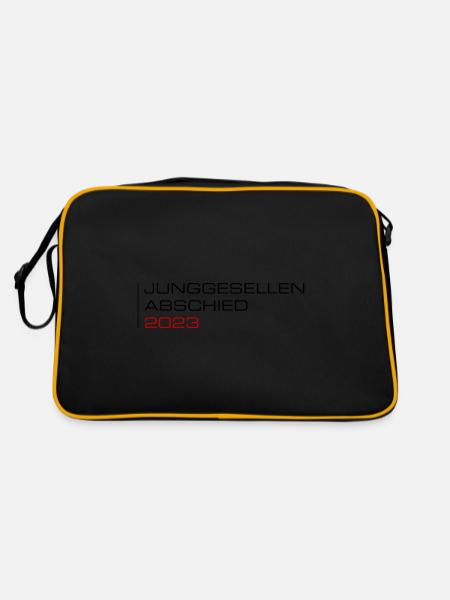 Junggesellen Abschied 2023 - Retro Tasche - Schwarz/Gold - Hinten