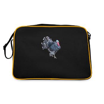Thanksgiving Truthahn Erntedank Dankbarkeit Foto - Retro Tasche - Schwarz/Gold - Hinten