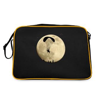 Paramotor flying in the full moon night flight stars - Retro Bag - black/gold - Back
