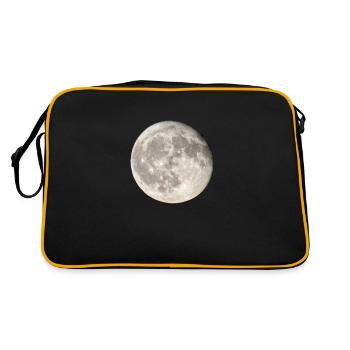 Pleine lune ciel nocturne la lune - Sac Retro - noir/or - Dos