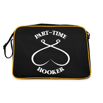 Pêcher Pêcheur Canne à pêche - Sac Retro - noir/or - Dos