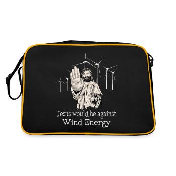 Jesus would be against wind energy - Retro Bag - black/gold - Back