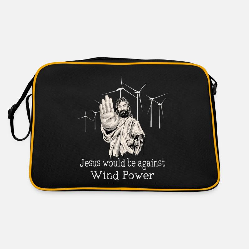 Jesus wäre gegen Windkraft Retro Tasche