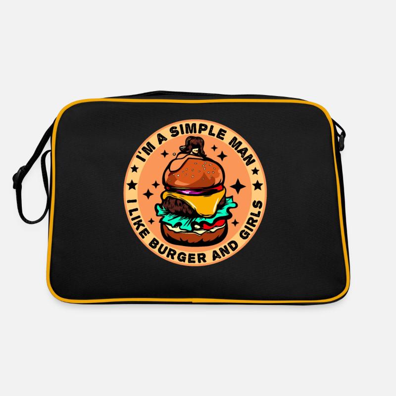 Burger Cheeseburger liebe - einfacher Mann Retro Tasche