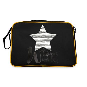 Kleines Wunder Stripes - Retro Tasche - Schwarz/Gold - Hinten
