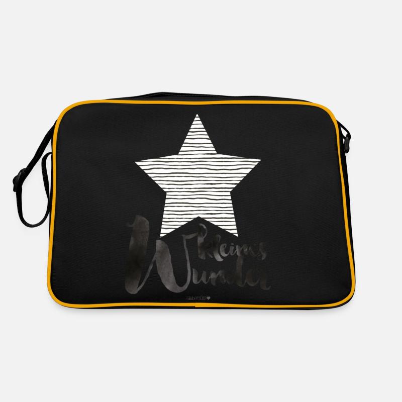 Kleines Wunder Stripes - Retro Tasche - Schwarz/Gold