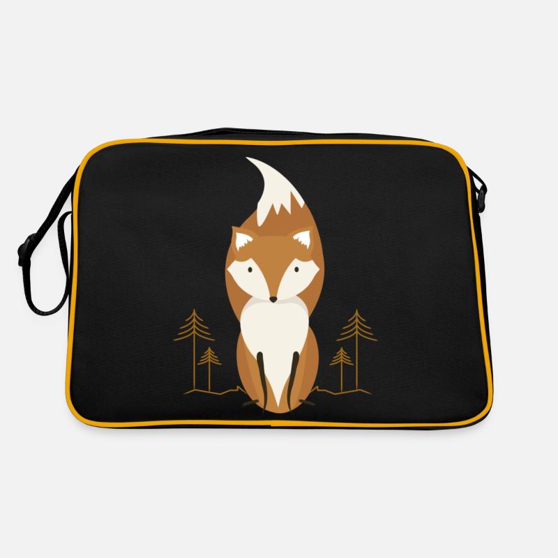 Fuchs - Retro Tasche - Schwarz/Gold