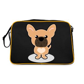 French Bulldog - Retro Bag - black/gold - Back