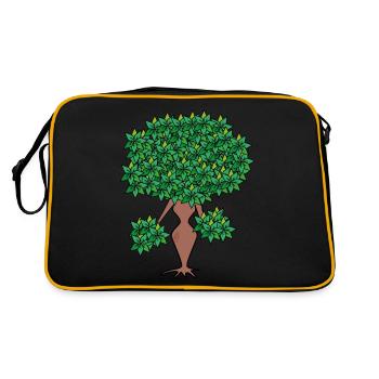weiblicher Baum/female tree - Retro Tasche - Schwarz/Gold - Hinten