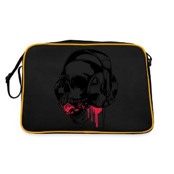 skull music vect by customstyle - Sac Retro - noir/or - Dos