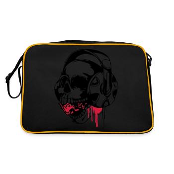 skull music vect by dk - Sac Retro - noir/or - Dos