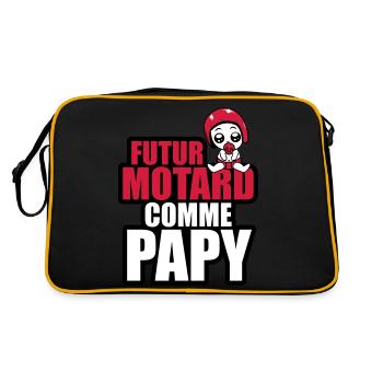 futur motard comme papy - Sac Retro - noir/or - Dos