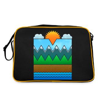 Landscape (minimal) - Retro Bag - black/gold - Back