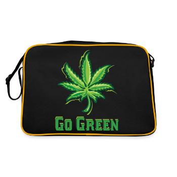 Go Green Legalize Marijuana - Retro Bag - black/gold - Back
