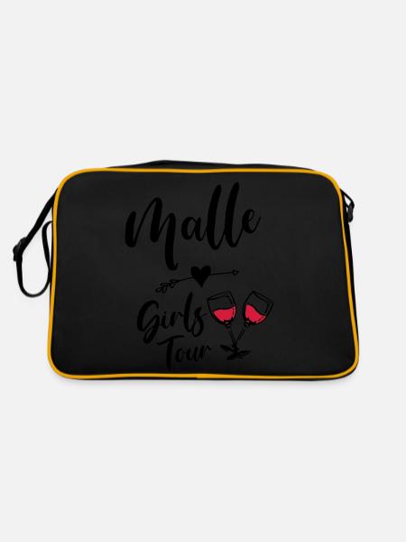 malle girls tour - Retro Tasche - Schwarz/Gold - Hinten