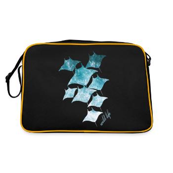 Rochen Wildlife - Retro Tasche - Schwarz/Gold - Hinten