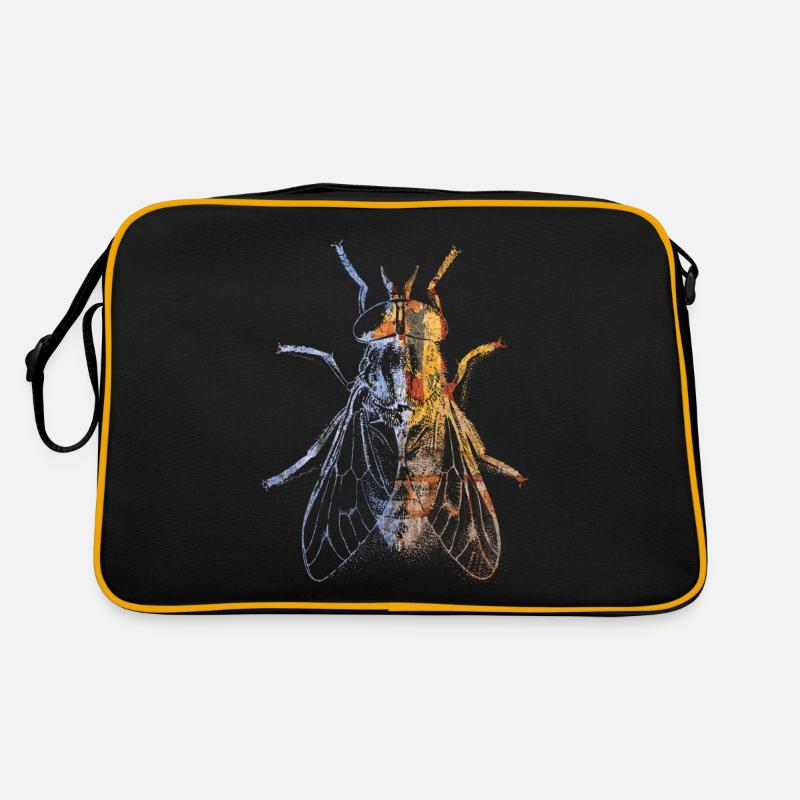 Fliege - Retro Tasche - Schwarz/Gold