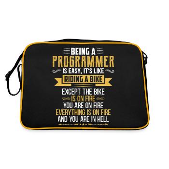 Being a Programmer is easy it’s like riding a bike - Sac Retro - noir/or - Dos