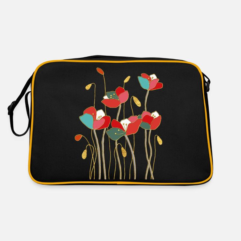Fleurs - Sac Retro - noir/or