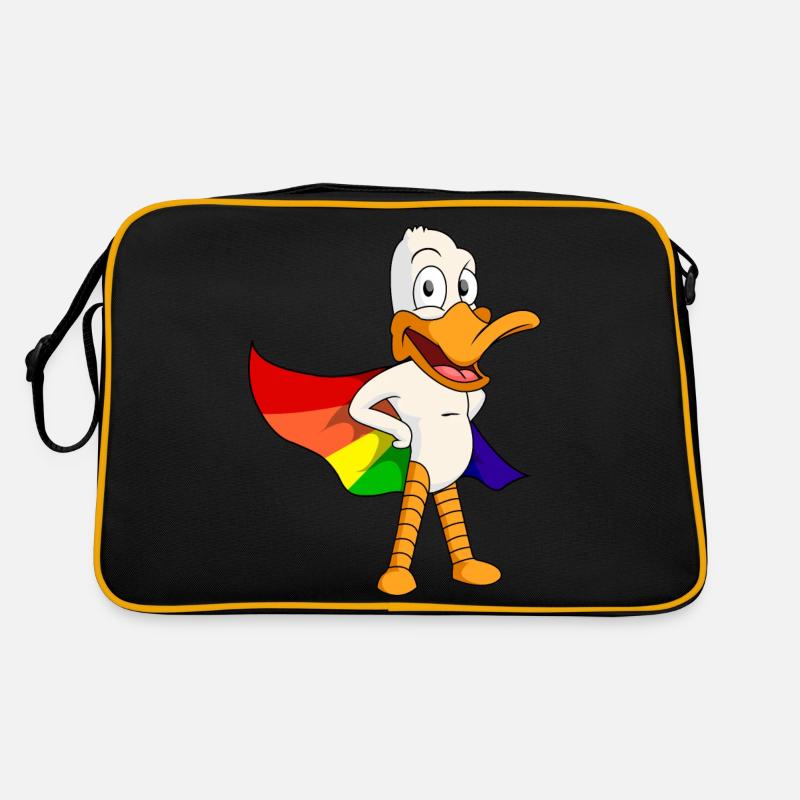 superhero duck with rainbow cape Retro Bag