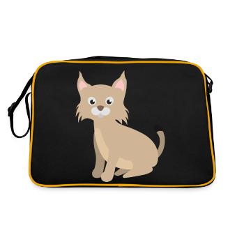 Luchs - Retro Tasche - Schwarz/Gold - Hinten