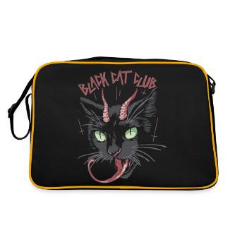 Black Cat Club - Schwarze Katze - Retro Tasche - Schwarz/Gold - Hinten