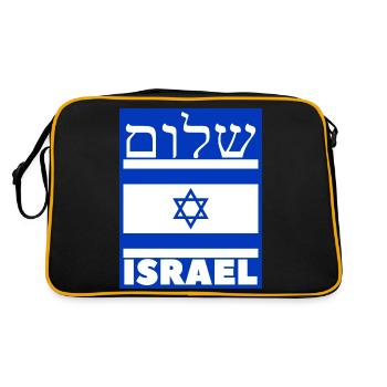 Shalom Israel - Retro Tasche - Schwarz/Gold - Hinten