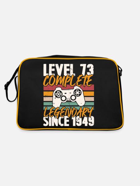 Niveau 73 Complet Vintage Anniversaire 73 Ans - Sac Retro - noir/or - Dos