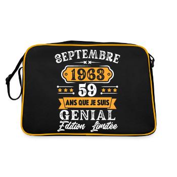 Cadeau D'anniversaire 59 Ans Septembre 1963 Rétro - Sac Retro - noir/or - Dos