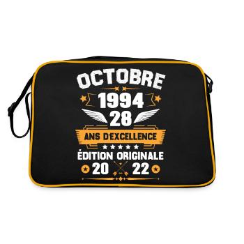 Octobre 1994 Idée cadeau d'anniversaire 28 ans - Sac Retro - noir/or - Dos