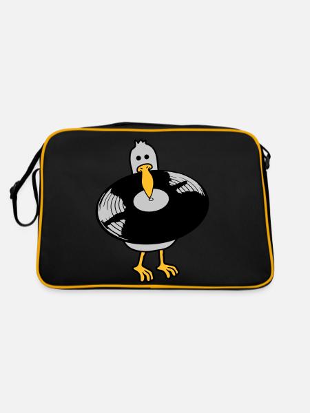 Party Seagull Vinyl Record - Retro Bag - black/gold - Back