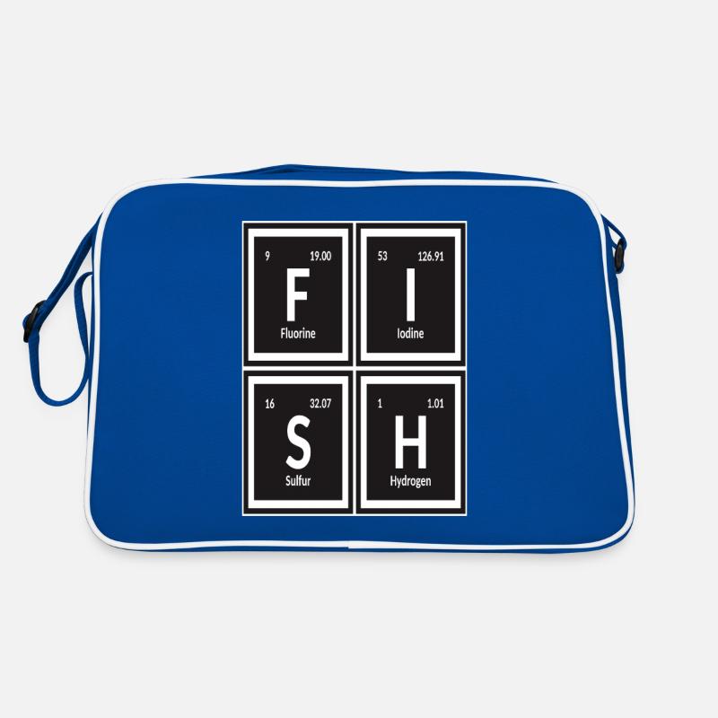 Fischtabelle der Elemente Retro Tasche